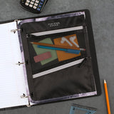 Five Star Pencil Pouch, Pen Case, 3-Pocket Zipper Pouch, Fits 3-Ring Binder, Storage Organizer for Classroom Supplies Earbuds Chargers Cables Makeup, Black/Grey (506420A-ECM) Five Star