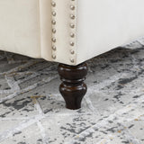 LyuHome 5-Seater Chesterfield Velvet Sofa Set,Tufted Sofa Couch Set with Rolled Arms and Nail Head for Living Room,Office,Apartment,Beige(3-Seater + 2-Seater) LyuHome