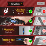 POWLAKENXS Instant Read Meat Thermometer for Kitchen Cooking, Ultra Fast Precise Waterproof Digital Food Thermometer with Backlight, Magnet and Foldable Probe for Deep Fry, Outdoor BBQ, Grill (Black) POWLAKENXS