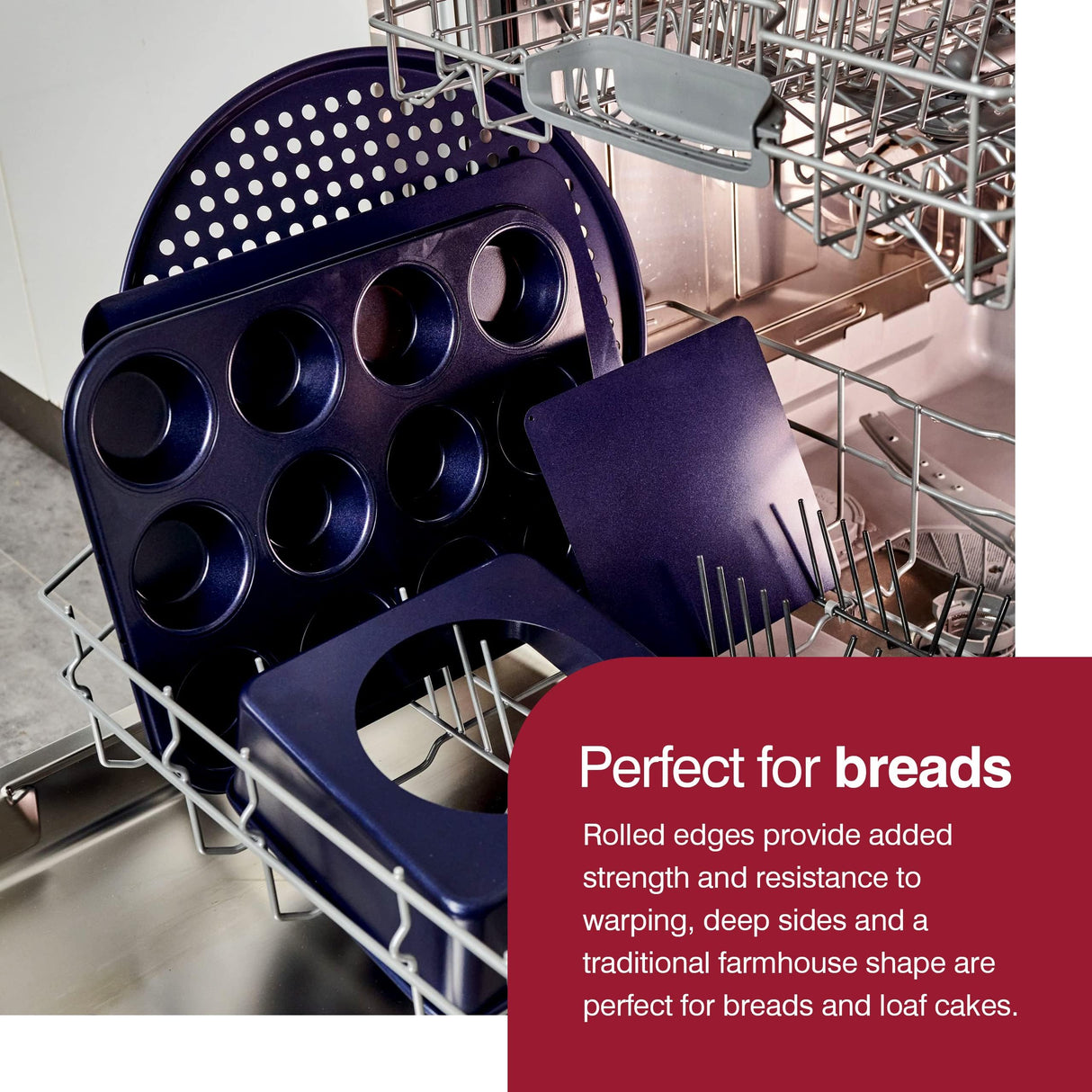 Zyliss E980199 Non-Stick Loaf Tin | 1.5L/2lb | Carbon Steel | Dark Blue | Bread Tin for Baking/Bakeware | Dishwasher Safe | 5 Year Guarantee Zyliss