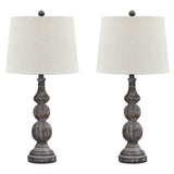 Signature Design by Ashley Mair Rustic Farmhouse Poly Table Lamp 2 Count, Gray Signature Design by Ashley