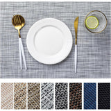 LEXMORE Placemats Set of 4 Vinyl/Plastic Woven Place Mats for Kitchen Table Indoor/Outdoor Washable Placemat Wipeable Dining Table Mats(Gray) LEXMORE