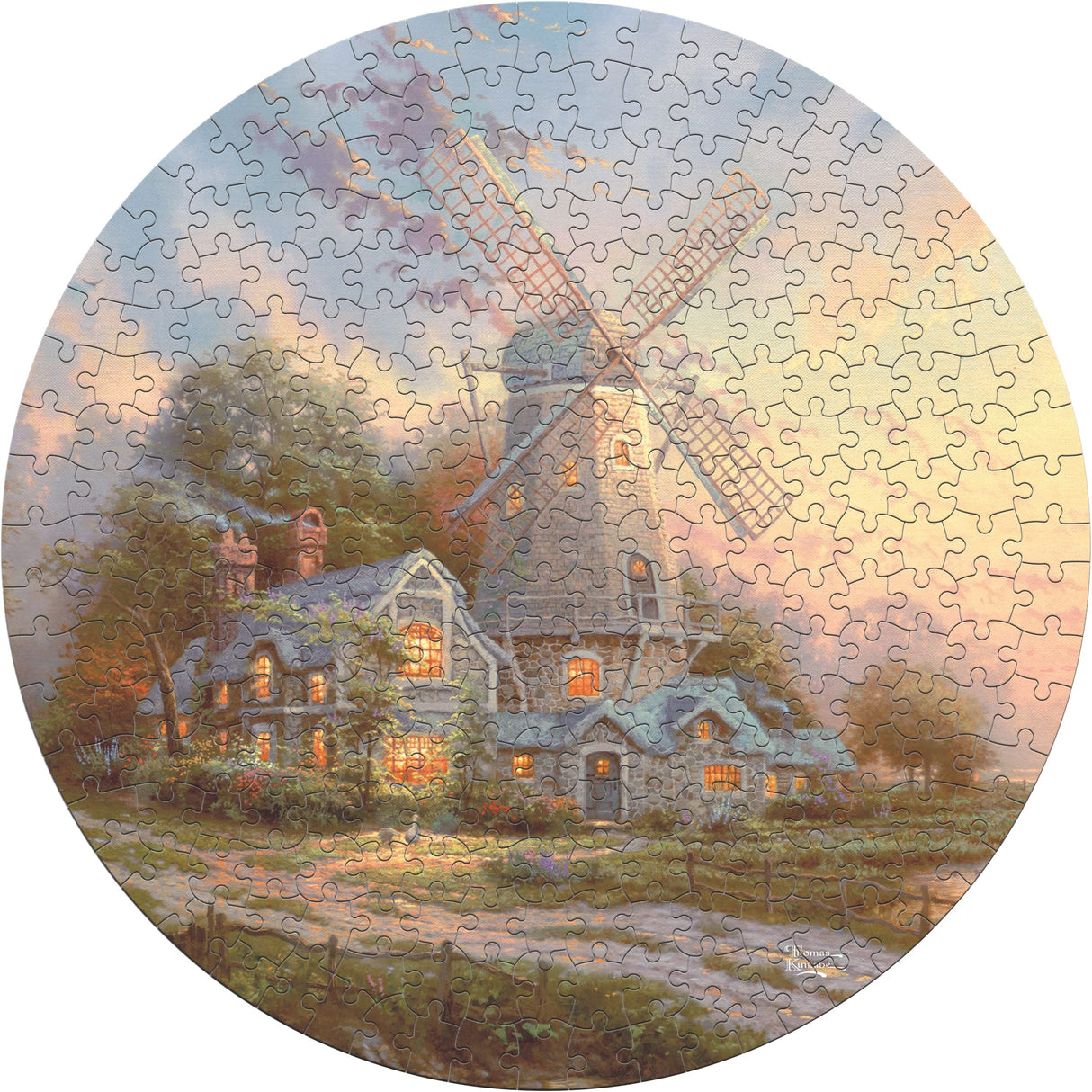 Ceaco - 8 in 1 Multipack - Thomas Kinkade - (2) Round 300 Piece, (4) 550 Piece, (1) 750 Piece (1) 1000 Piece Jigsaw Puzzles Ceaco