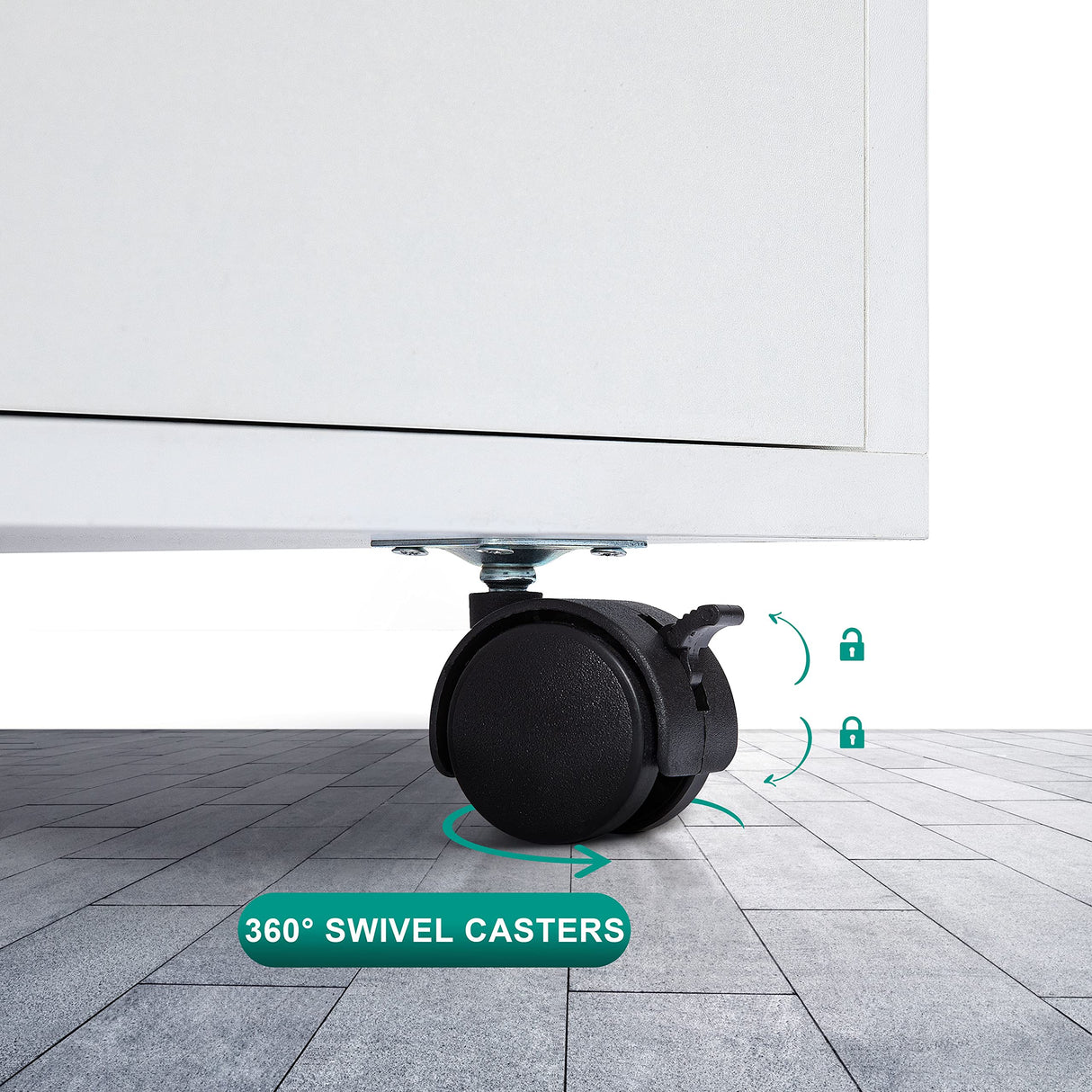 Naomi Home 7 Drawer Dresser for Bedroom, Stylish Tall Dressers with Wheels, Storage Shelves, Small Dresser for Closet, Makeup Dresser with 180 lbs Capacity - White Naomi Home