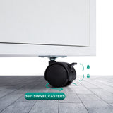 Naomi Home 7 Drawer Dresser for Bedroom, Stylish Tall Dressers with Wheels, Storage Shelves, Small Dresser for Closet, Makeup Dresser with 180 lbs Capacity - White Naomi Home