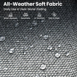 ovios 9 Pieces Patio Furniture Set Outdoor Sectional Sofa Couch with Fire Pit Table Rocking Swivel Chairs Deep Seat Chaise, Modern Modular Wicker Rattan Conversation Set, Dark Grey ovios