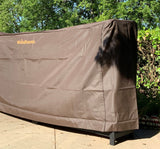 Woodhaven 12 Foot Waterproof Full Cover - Covers 3/4 Cord Outdoor Firewood Rack - Reinforced Vinyl With Velcro Straps - Keeps Logs Dry (Brown) Woodhaven