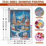 Winter Castle House Diamond Art Painting Kits for Adults, Christmas Diamond Painting Kits for Adults Beginners, 5D DIY Full Drill Diamond Dot Gem Art Kits for Adult, Home Wall Decor 11.8x15.7 Inch AWLNKMC