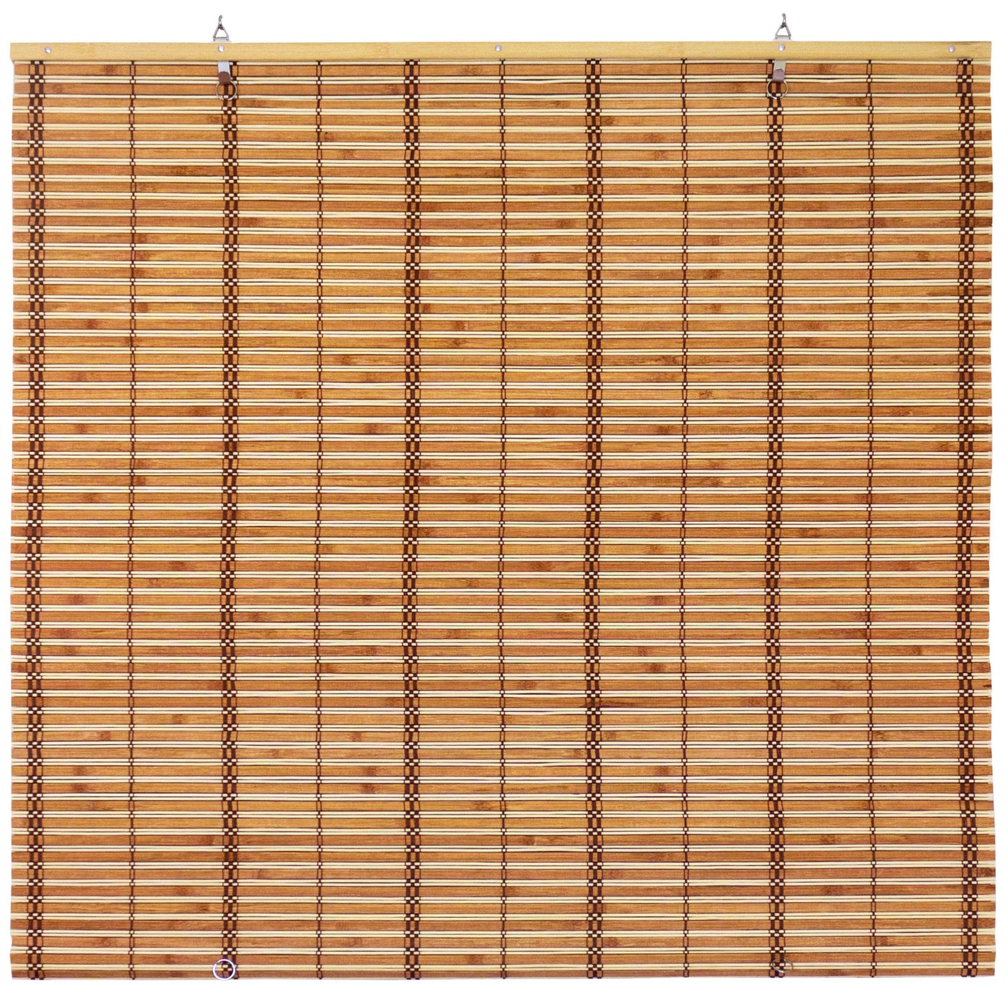 ORIENTAL Furniture Burnt Bamboo Cordless Window Shade - Two-Tone Honey 72" W