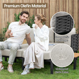 PIZZELLO 12 Pieces Outdoor Patio Furniture w/ 6" Thick Cushion, U-Shaped Sofa Set, All Weather Sectional Conversation Modular Couch for Garden, Deck, Lawn PIZZELLO