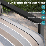 Pellebant 3 Pieces Patio Conversation Set with Sunbrella Cushion, Aluminum Patio Furniture Set Outdoor Bistro Set Modern Armchair Sofa and Side Table for Garden, Balcony, Backyard, Milano Char Pellebant