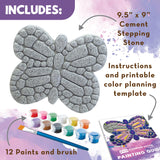 MindWare Paint Your Own Stepping Stone Butterfly, Rock Painting Kit, Stepping Stones Crafts for Kids Ages 8 & up MindWare