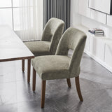 VKNOW Wooden Dining Chairs Set of 4, Modern Fabric Upholstered Dining Room Chair Kitchen Chairs, Farmhouse Dinner Chair for Kitchen Dining Room, Green VKNOW