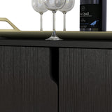 Panana Accent Sideboard Buffet Serving Cabinet with 2 Doors and Shelves Storage Cabinet White Coffee Bar Cabinet for Kitchen Dinning Room Living Room (41.81 inch, Black) Panana