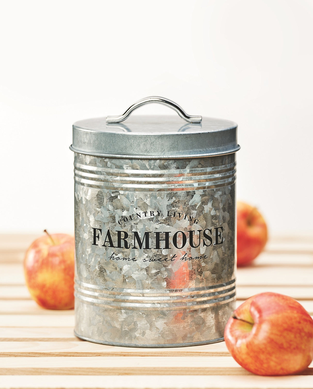 Amici Home Farmhouse Galvanized Canister | Dry Food Storage Container | Airtight Lid | 76 Oz Capacity | Farmhouse Décor | Rustic Metal Canister for Kitchen Countertop Amici Home