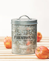 Amici Home Farmhouse Galvanized Canister | Dry Food Storage Container | Airtight Lid | 76 Oz Capacity | Farmhouse Décor | Rustic Metal Canister for Kitchen Countertop Amici Home