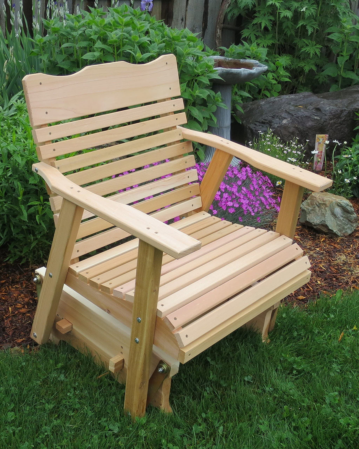 Kilmer Creek Rustic Finished 2' Cedar Outdoor Porch Glider, Amish Crafted Kilmer Creek