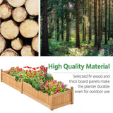 Yaheetech 90.5″ L×23.5″ W×16″ H Wooden Raised Garden Bed, Horticulture Wood Rectangular Garden Planter Outdoor, Raised Planter Box for Yard/Greenhouse/Vegetable/Flower/Herbs, Light Brown Yaheetech