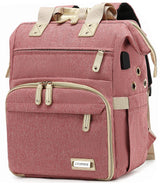 Knitting Bag Backpack,Yarn Storage Organizer Travel Crochet Bag with USB Charging Port,Large Capacity Yarn Storage Tote Bag Yarn Holder Case for Carrying Projects, Knitting Needles, Crochet Hooks Pink LTINVECK