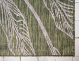Unique Loom Outdoor Botanical Collection Area Rug - Leaf (5' 1" x 8' Rectangle, Green/ Ivory) Unique Loom