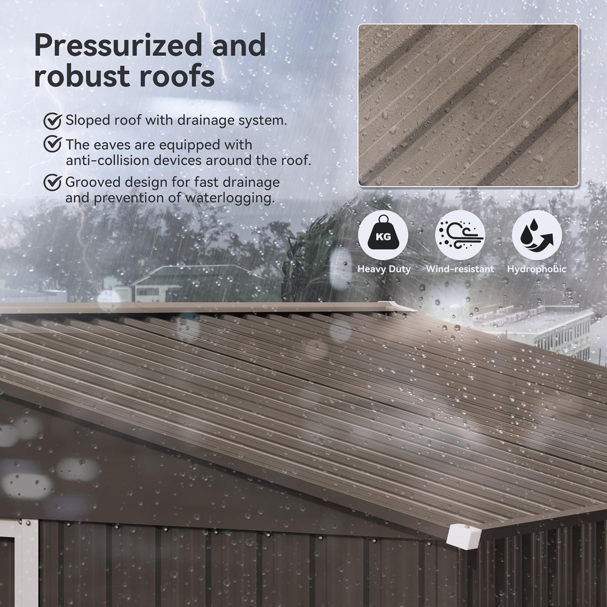 Kurapika 10 x 8FT Outdoor Storage Shed Waterproof, Large Garden Tool Shed with Air Vents and Lockable Sliding Door, Shed Storage House, Metal Shed Outdoor Storage for Garden, Patio, Backyard, Lawn Kurapika