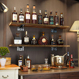 Alsonerbay 36 Inch Floating Shelves for Wall Storage, Wooden Wall Shelves Large Rustic Shelves for Bathroom, Living Room, Bedroom (2 Pack, Dark Brown) Alsonerbay