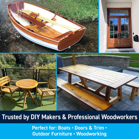 TotalBoat-520605 Halcyon Marine Varnish | Water-Based Polyurethane Wood Finish | Clear Satin UV Protection for Interior and Outdoor Use (Clear Satin, Quart) TotalBoat