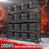 REIBII 40" W Garage Shelving Storage Shelves Heavy Duty Shelving 2000LBS Adjustable Metal Shelves for Garage Shelves 4 Tier Storage Rack Closet Shelving Pantry Shelves Utility Shelf,40" W*20''D*60''H REIBII