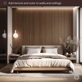 Slatpanel 2 Luxury Oak (Natural Core) Real Wood Veneer Wall Panels 94.49” x 12.6” (each), Interior Decor Sound Absorption Slatpanel