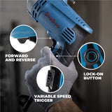 DongCheng Hammer Drill 6A,1/2 Inch Keyed Chuck, 0-3000 RPM/45000 BPM Impact Drill with 15PCS Drilling Bits for Concrete，Metal & Wood, DZJ05-13 Dong Cheng