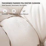 knocetx Rocking Egg Chair, Outdoor Rocking Chair with Thick Cushion, Modern Indoor Outdoor Papasan Rocking Chair, Lounge Rocker for Balcony, Living Room, Bedroom, Porch, Patio, Lawn, Garden (Ivory) knocetx