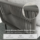 LayinSun 11 Pieces Aluminum Patio Furniture Set, Modern Modular Sectional Sofa with Fire Pit Table and Upgrade Thickness Cushion LayinSun