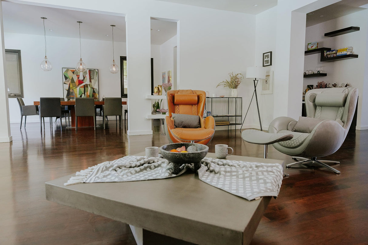 NOUHAUS Heated Classic Massage Chair Full Body and Spot Massaging Recliner with Ottoman, Bluetooth Speaker, in-Chair Charger. Portable Shiatsu Body Massager Chair (Caramel, Leather) Nouhaus