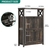 YITAHOME Shoe Cabinet with 2 Flip Drawers, Entryway Shoe Storage Cabinet with Open Shelves, Free Standing Hidden Shoe Rack Storage Organizer for Entryway/Hallway/Closet, Dark Rustic Oak YITAHOME