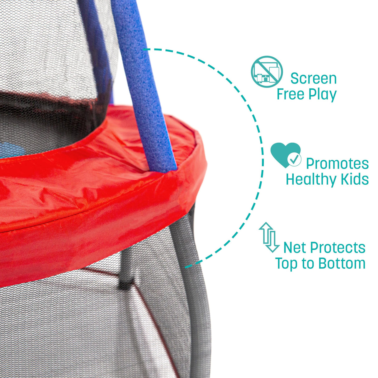 SKYWALKER TRAMPOLINES 48” Round, Indoor Outdoor Mini Trampoline for Kids Toddler Bouncer with Enclosure Net, Padded Frame, Cover and Handlebar, No-Gap Safe Design, Zoo Adventure Skywalker Trampolines