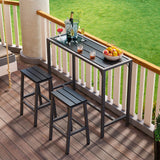 ODK 47 Inch Outdoor Bar Table, Patio Counter Bar Height Table with Weather Resistant Waterproof Top for Garden, Hot Tub, Yard, Balcony, Poolside, Indoor (Black) ODK