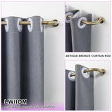 Antique Bronze Disc Curtain Rods, 84-144 Inches Window Curtain Rod,Adjustable Room Darkening Curtain Rod with Aluminum Finials and Brackets,Wrap Around Design Lwiiom