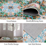 U'Artlines 2' x 6' Boho Hallway Runner Rug, Non Slip Washable Vintage Farmhouse Kitchen Rug Accent Area Carpet for Entryway Laundry and Living Room (Green) U'Artlines