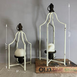 12.5" & 16.5" Timeless Cozy Decorative Lanterns Set of 2, Handcrafted Metal Iron Candle Holders, Farmhouse Elegance Fireplace Mantel Table Festive Gatherings Decor Fenisam