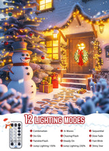 Minetom 100Ft 2000 LED Cluster Lights Christmas Tree Lights Outdoor Christmas Firecrackers String Lights, 12 Modes Timer Remote Waterproof Plug in Twinkle Fairy Lights for Xmas Tree Garland Party Minetom