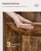 VASAGLE Custos Collection - Bookshelf, 3-Tier Bookcase, Book Shelf, Open Storage Shelf, 9.4 x 31.5 x 32 Inches, for Living Room, Home Office, Dinning Room, Rustic Brown ULBC173X01 VASAGLE