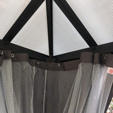 Kozyard Permanent Aluminum Hardtop Gazebo with Composite Polycarbonate Top for Outdoor Patio Lawn and Garden, Curtains and Netting Included (Edward 10ftx12ft) Kozyard