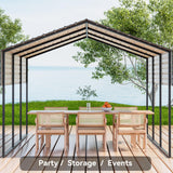 Metal Carport 10'x15'x8.5' Ft Heavy Duty Grey Galvanized Steel Roof Multi-Use Shelter Canopy with Metal Frame, Prefab Carport Garage for Cars, Boats, and Tractors DEYEGELEA