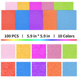 50pcs Iridescent Paper Square Shiny Folding Paper DIY Handcraft Paper Origami Paper,Colorful Paper for Paper Crane Paper Cuts (15cm, 10 Colors) Healifty