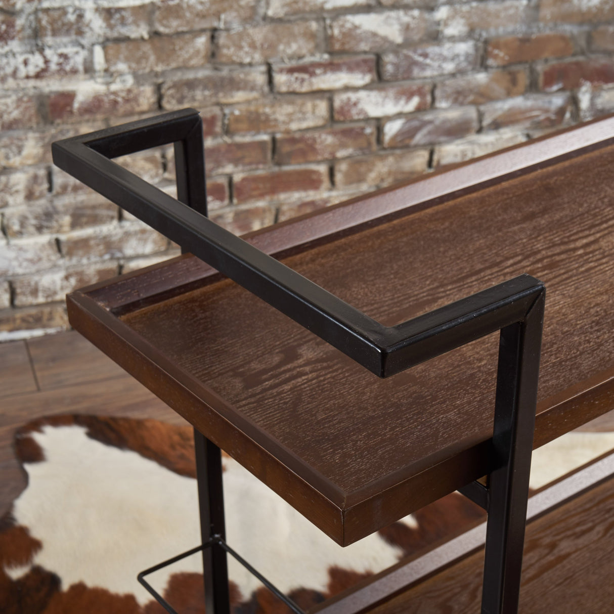 Christopher Knight Home Gerard Industrial Wooden Bar Cart, Dark Walnut Finish / Black Christopher Knight Home
