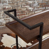 Christopher Knight Home Gerard Industrial Wooden Bar Cart, Dark Walnut Finish / Black Christopher Knight Home