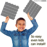 Interlocking Deck Tiles Pack - Snap Together Plastic Flooring | 12 x 12 Plastic Outdoor Flooring for Patio | Click Floor Decking Tile Outdoors Balcony Flooring, Wooden Parquet Flooring (8) Majestick Goods
