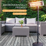 SereneLife Infrared Patio Heater, Electric Patio Heater for Indoor/Outdoor Use, Portable Stand Heater with Remote Control, 1500 W, for Restaurant, Patio, Backyard, Garage, Decks (Black) SereneLife