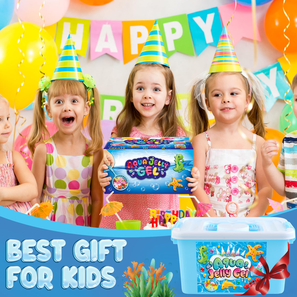 Magic Gel Water Elf Toy Kit, Aqua Fairy Water Gel Kit for Kids with 10PCS Aqua Jelly Gels & Animal Mold, Gift for Christmas, Easter, Birthday, New Year, Creative Art Craft Girls 6 7 8 9 10 Year Old wookidel