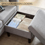 Pingliang Home 2 Piece Comfy Couch Set, 3 Seater & 2-Seater Sofa and Loveseat Set with Ottoman, Modern Sofa Sets for Living Room/Apartment/Office, Light Grey Pingliang Home